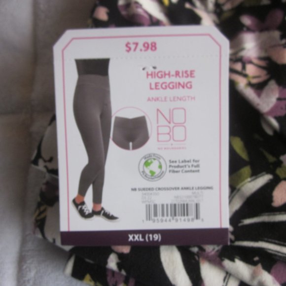 Juniors' V-Front Crossover Soft Leggings NWT Painted Floral Brand: No Boundaries - Picture 6 of 7